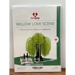 LOVEPOP WILLOW LOVE SCENE LP0396 DISCONTINUED POP UP CARD WHITE BRIDGE & TREE